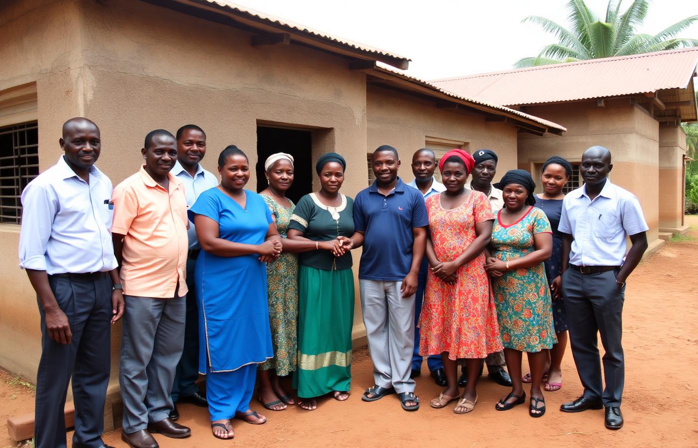 PRGII staff and community members at a completed local development project